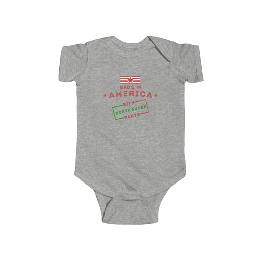 Made in America With Portuguese Parts Onesie - Shopportuguese.com