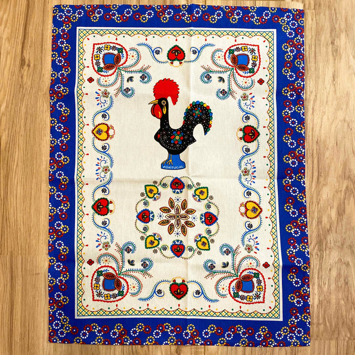 Barcelos Rooster Kitchen Towels (White w/ Colored Border)