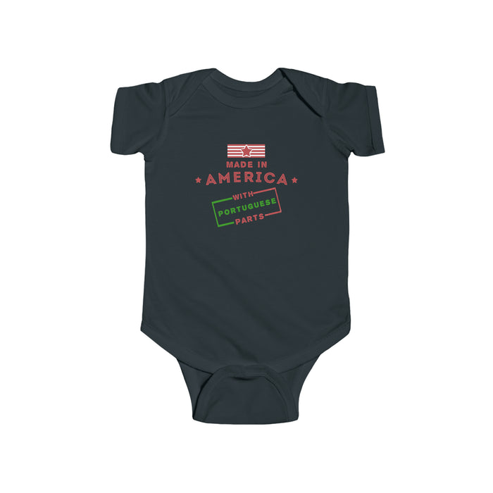 Made in America With Portuguese Parts Onesie - Shopportuguese.com  