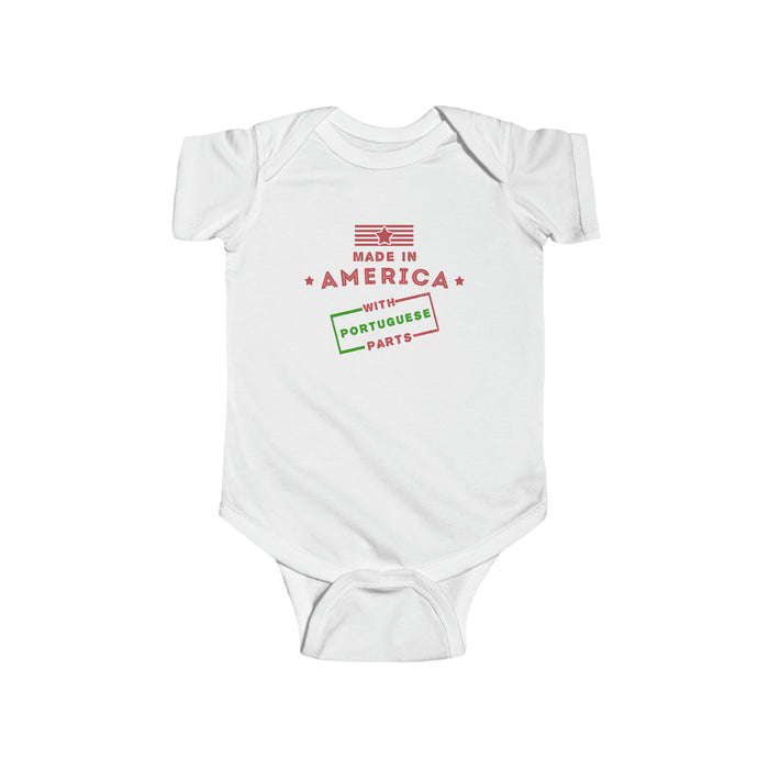 Made in America With Portuguese Parts Onesie - Shopportuguese.com  