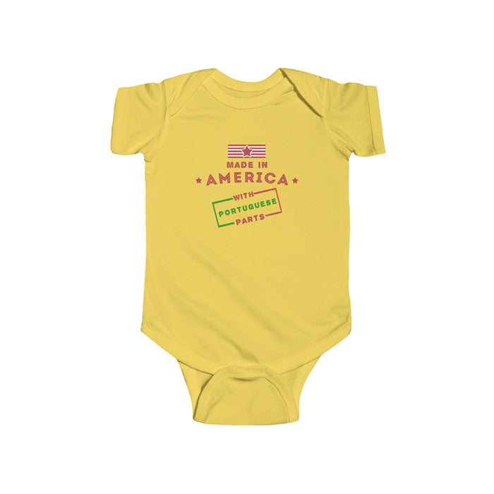 Made in America With Portuguese Parts Onesie - Shopportuguese.com  