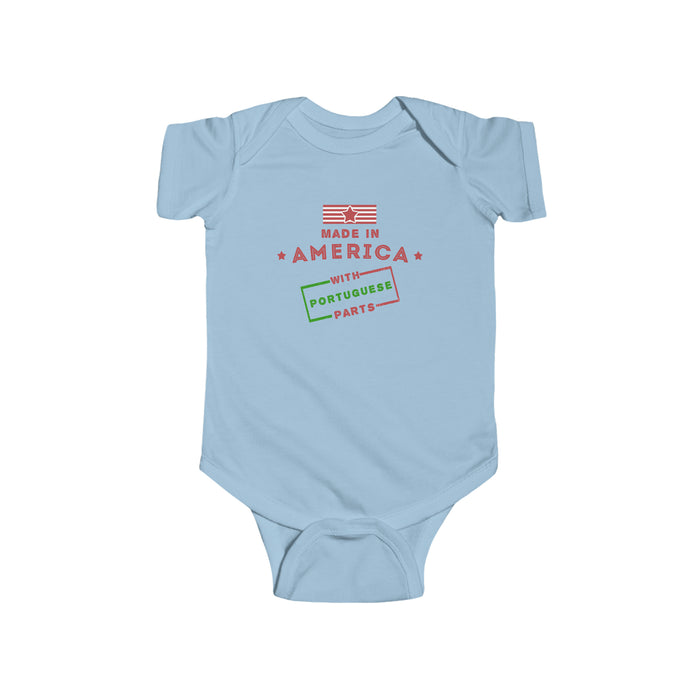 Made in America With Portuguese Parts Onesie - Shopportuguese.com  