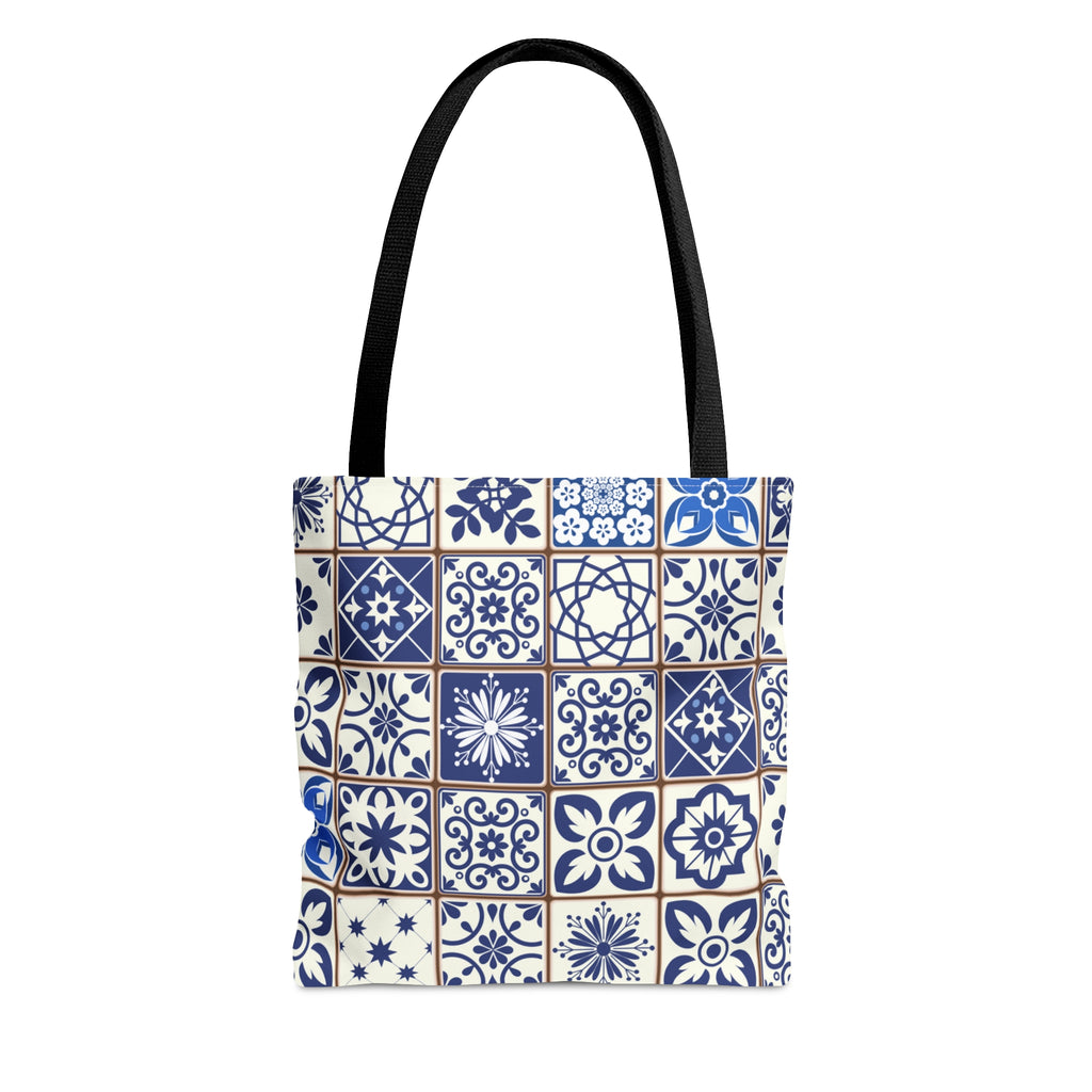 Portuguese tiles. Blue flowers and trellis | Tote Bag