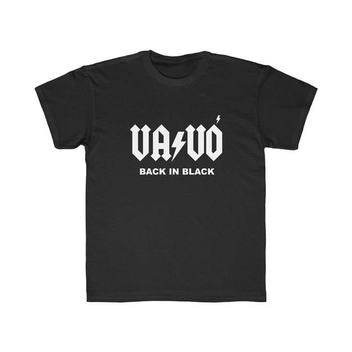 Youth Size Vavó Back In Black T-Shirt (Clearance)