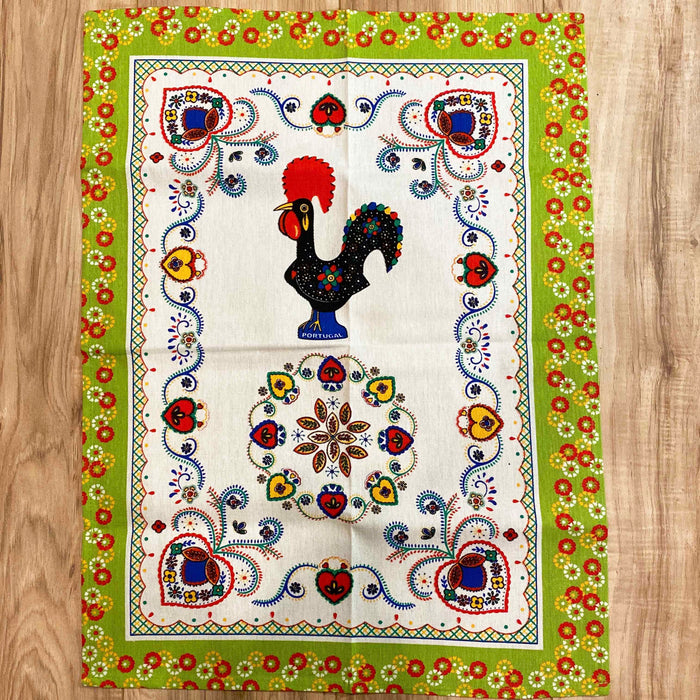 Barcelos Rooster Kitchen Towels (White w/ Colored Border)