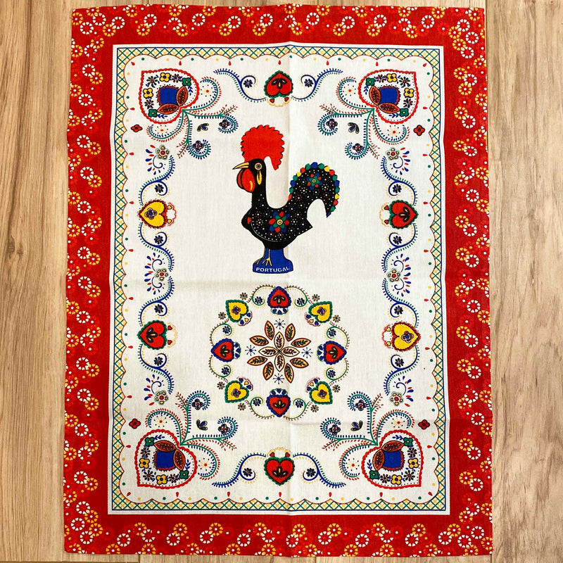 Barcelos Rooster Kitchen Towels (White w/ Colored Border) - Shopportuguese.com  