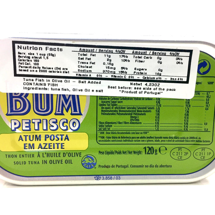 Tuna in Olive Oil or Vegetable Oil by Bom Petisco
